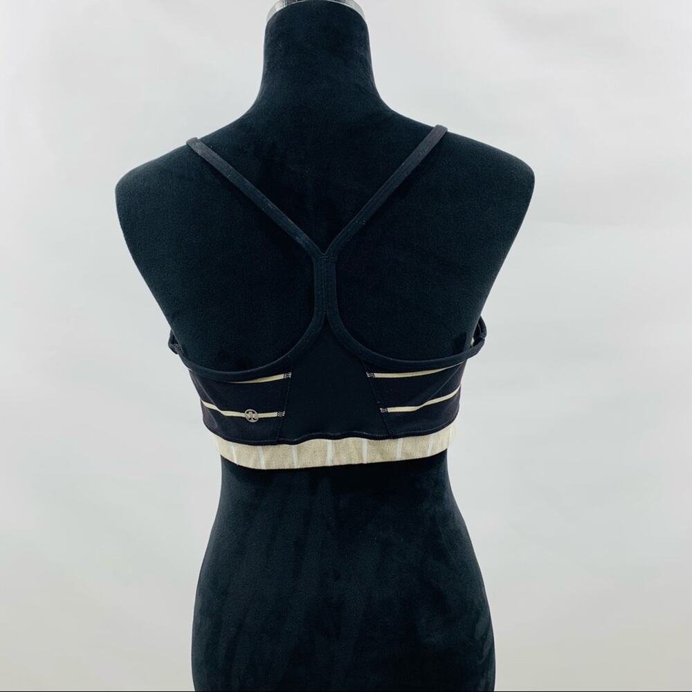 Lululemon Black Cream Striped Sports Bra - Picture 5 of 9